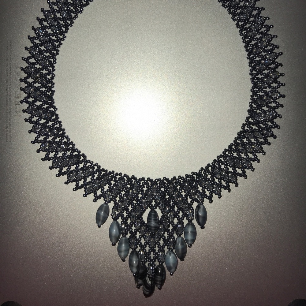 Blue beaded necklace